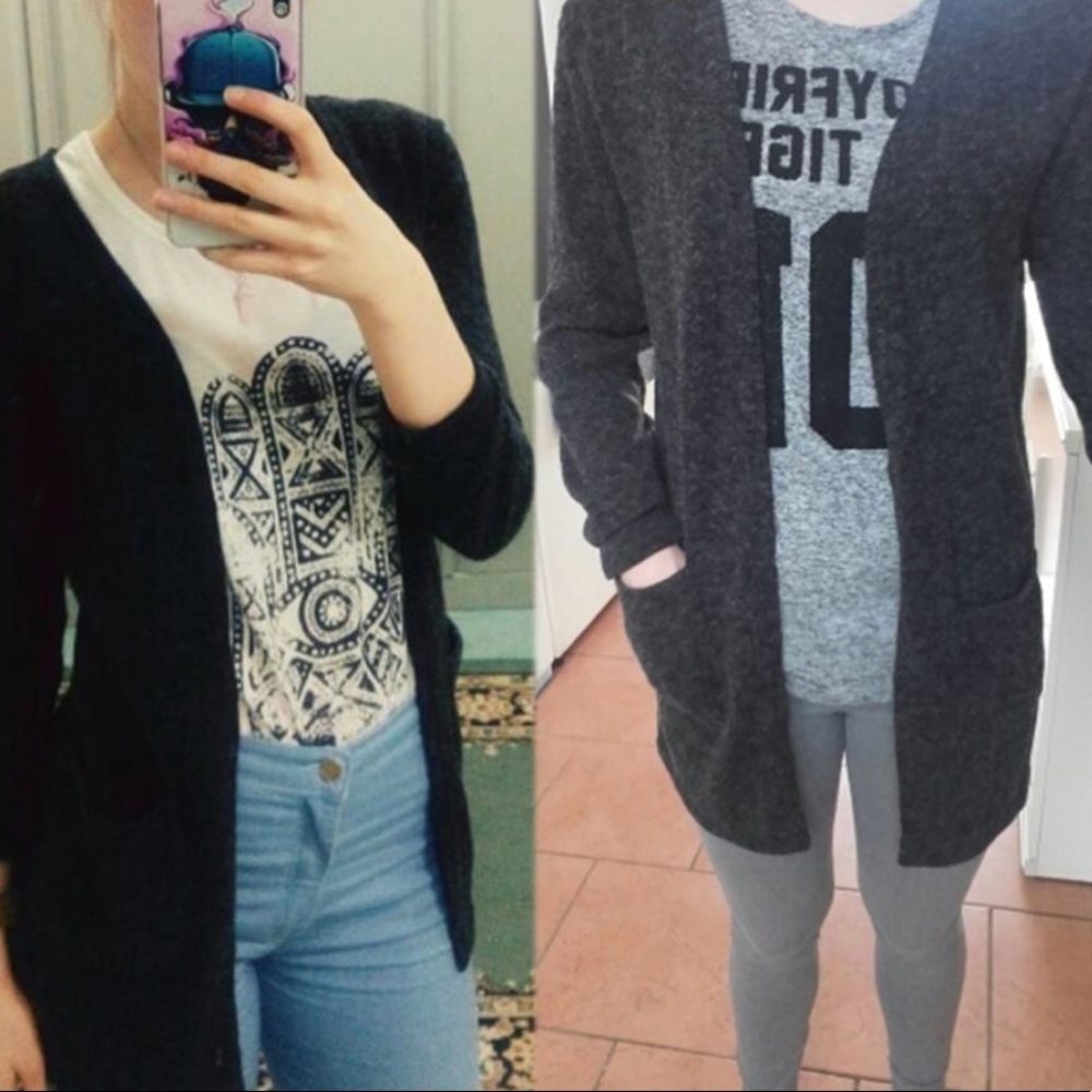 Long sleeve loose knitted cardigan